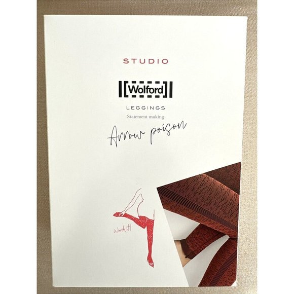 Wolford 14758 Leggings Arrow Poison Red Rust / Black - Picture 4 of 4